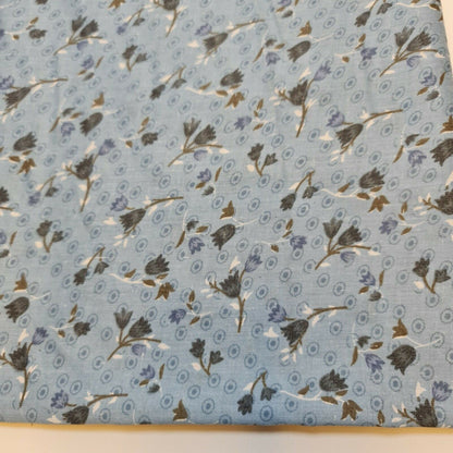 Vintage Japanese Floral Printed Polycotton Fabric – 58" Wide Soft Dress & Craft Material by the Metre