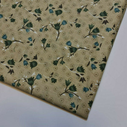 Vintage Japanese Floral Printed Polycotton Fabric – 58" Wide Soft Dress & Craft Material by the Metre