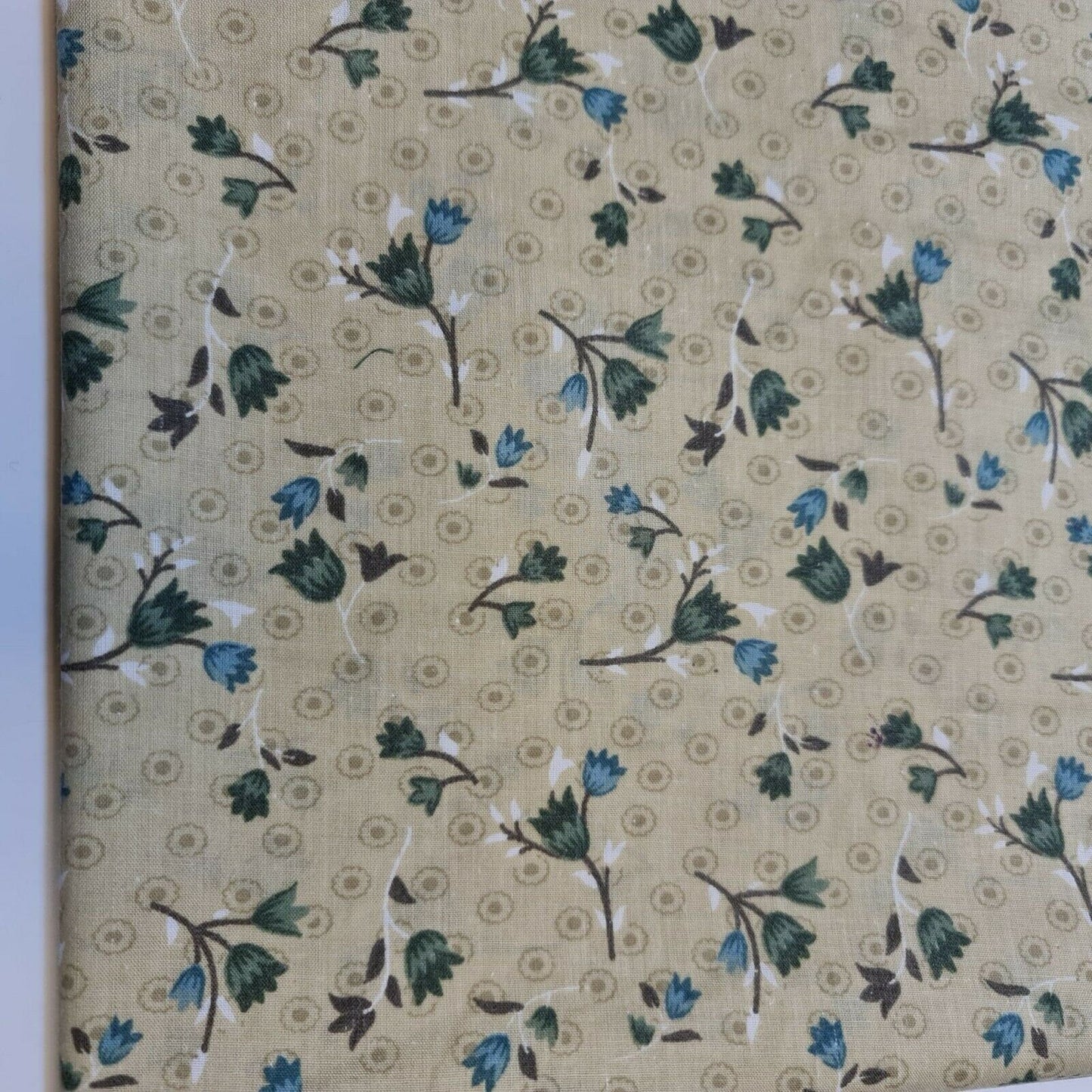 Vintage Japanese Floral Printed Polycotton Fabric – 58" Wide Soft Dress & Craft Material by the Metre