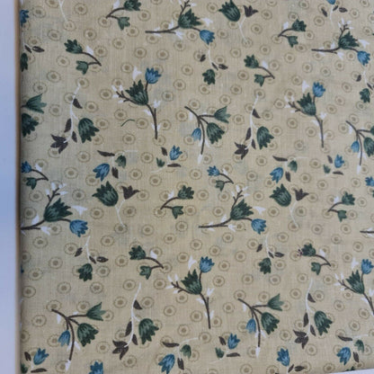Vintage Japanese Floral Printed Polycotton Fabric – 58" Wide Soft Dress & Craft Material by the Metre