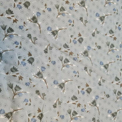 Vintage Japanese Floral Printed Polycotton Fabric – 58" Wide Soft Dress & Craft Material by the Metre