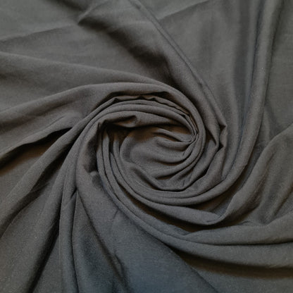 Poly Viscose/Cotton Plain Fabric Non Stretch Dress Craft Material 58" Meter (Black)