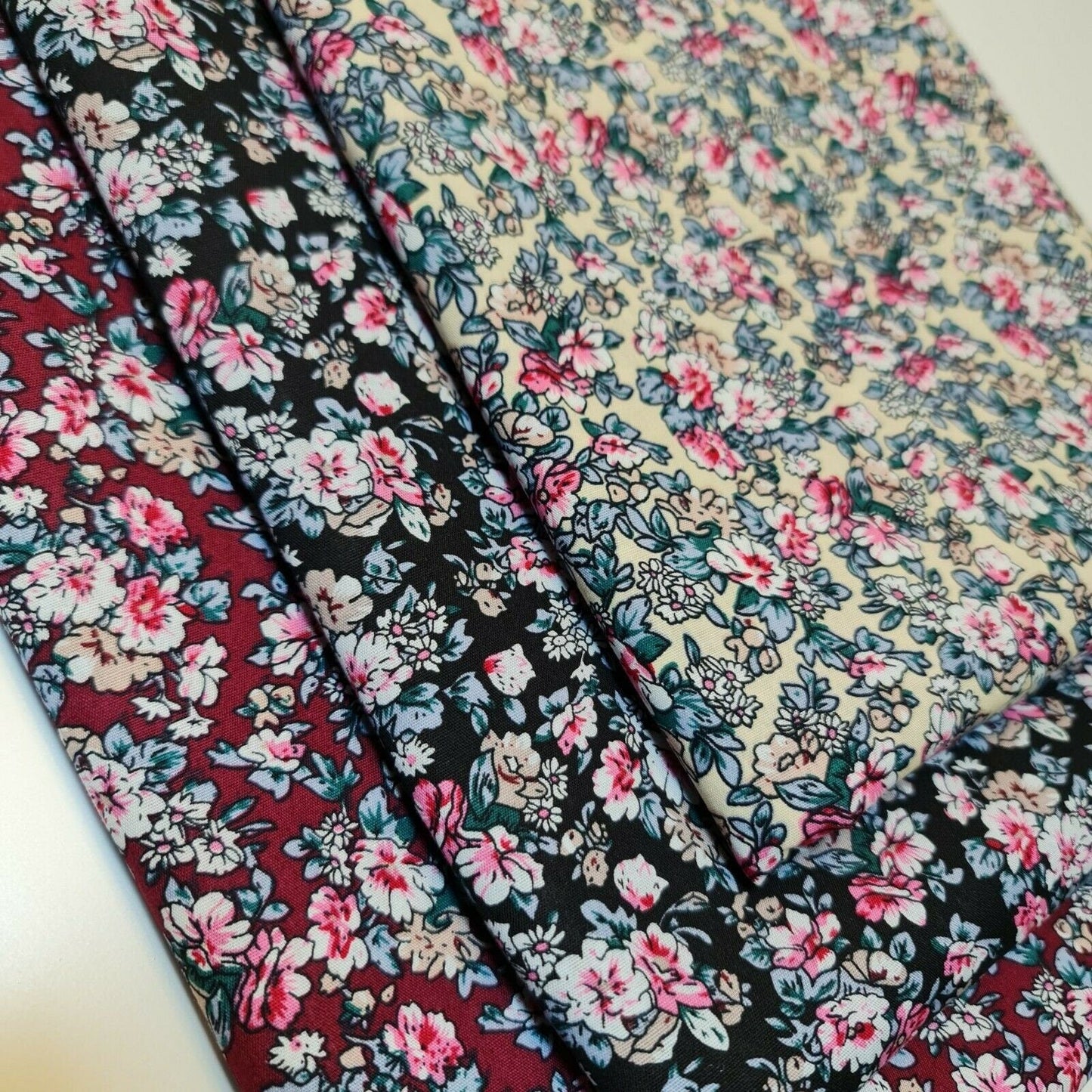 100% Cotton Poplin Floral Spring Bloom Print Fabric – 58" Wide Soft Dressmaking & Craft Material