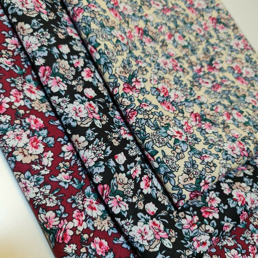 100% Cotton Poplin Floral Spring Bloom Print Fabric | 58" (147cm) Wide Soft Dressmaking & Craft Material – Sold by the Metre