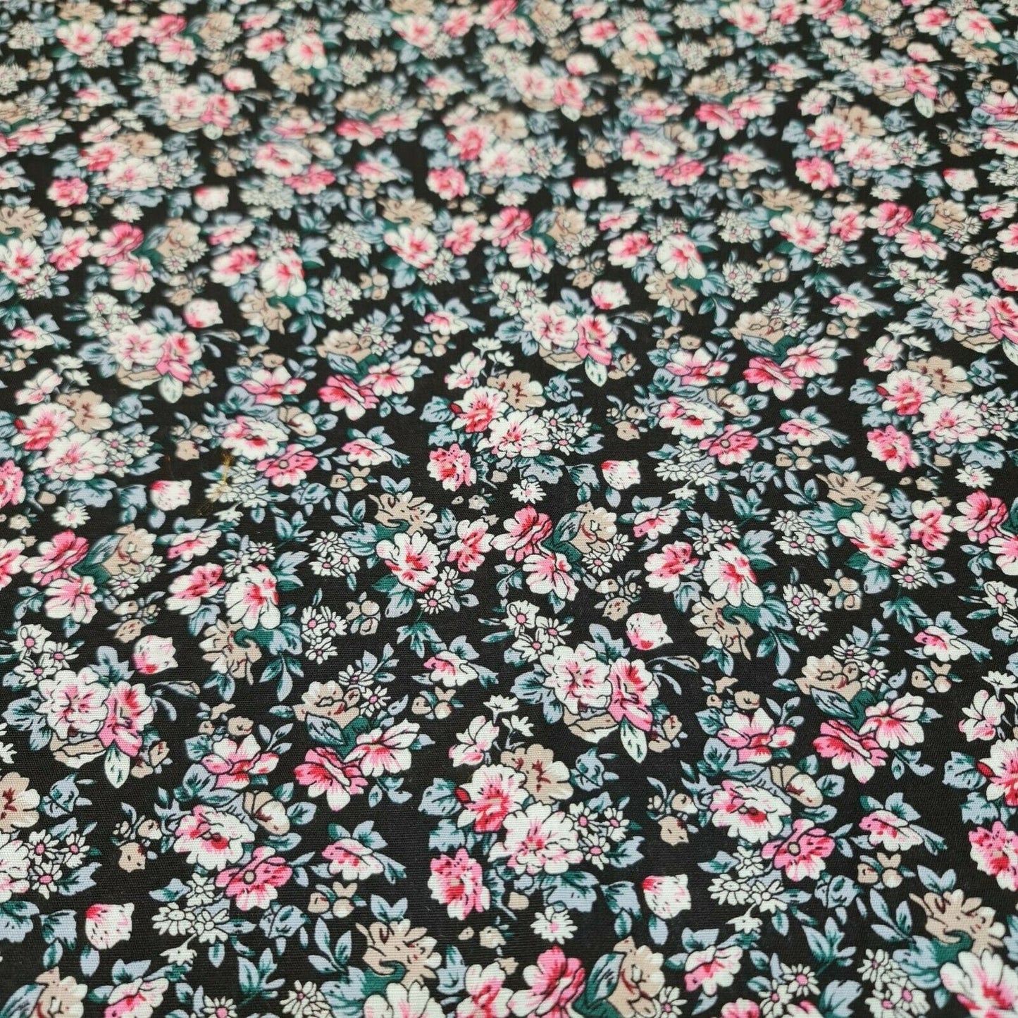 100% Cotton Poplin Floral Spring Bloom Print Fabric – 58" Wide Soft Dressmaking & Craft Material