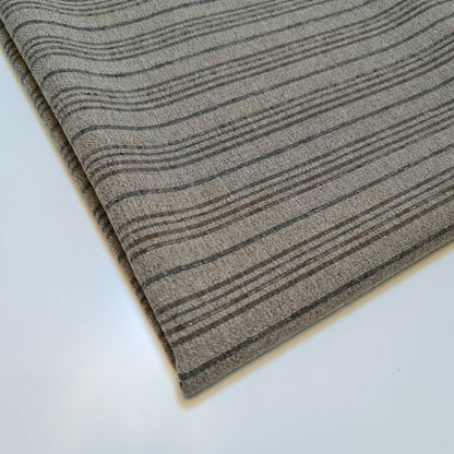 Cord 100% Cotton Stripe Jacquard Non Stretch Craft Dress Upholstery Fabric 58" (Brown Base)