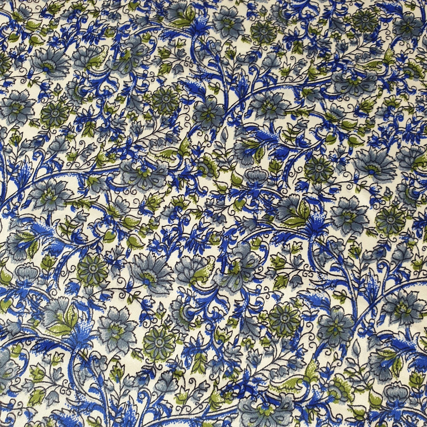 Floral Silk Satin Printed Fabric – 58" Wide Soft Silky Dress & Drape Material by the Metre