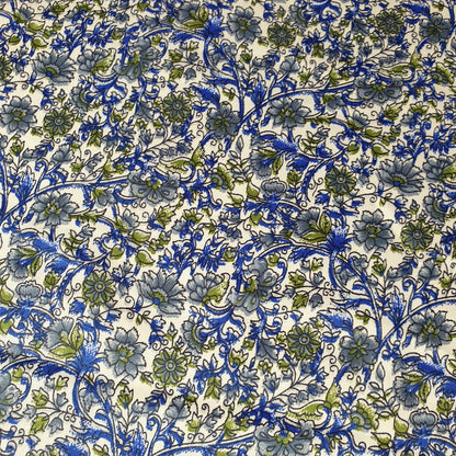 Floral Silk Satin Printed Fabric – 58" Wide Soft Silky Dress & Drape Material by the Metre