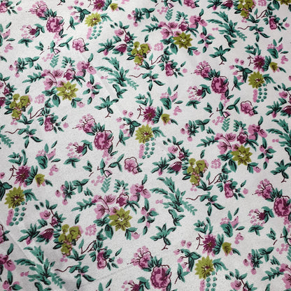 Floral Silk Satin Printed Fabric – 58" Wide Soft Silky Dress & Drape Material by the Metre