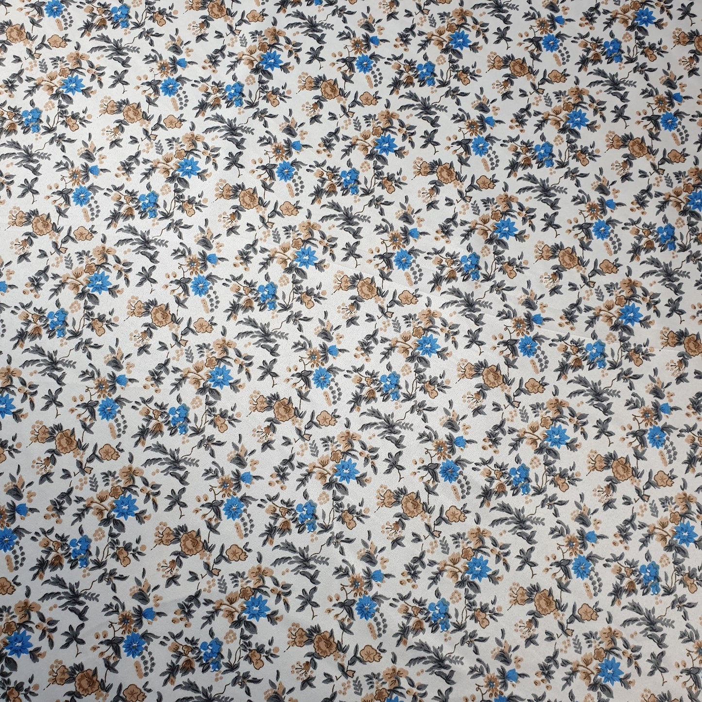Floral Silk Satin Printed Fabric – 58" Wide Soft Silky Dress & Drape Material by the Metre