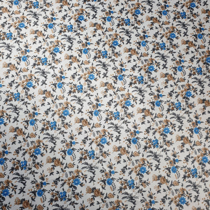 Floral Silk Satin Printed Fabric – 58" Wide Soft Silky Dress & Drape Material by the Metre