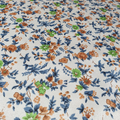 Floral Silk Satin Printed Fabric – 58" Wide Soft Silky Dress & Drape Material by the Metre