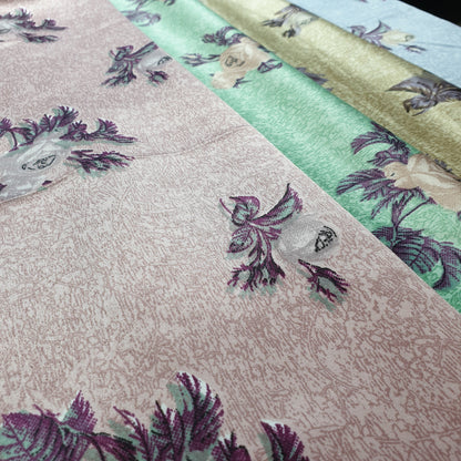 Floral Silk Satin Printed Dress Drape Fabric Material 58" By The Meter (colour 2)
