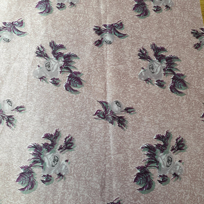 Floral Silk Satin Printed Fabric – 58" Wide Soft Silky Dress & Drape Material by the Metre