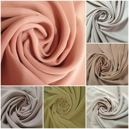 Koshibo Crepe Fabric – 100% Polyester Soft Dress, Drape & Lining Material 44" Wide by the Meter