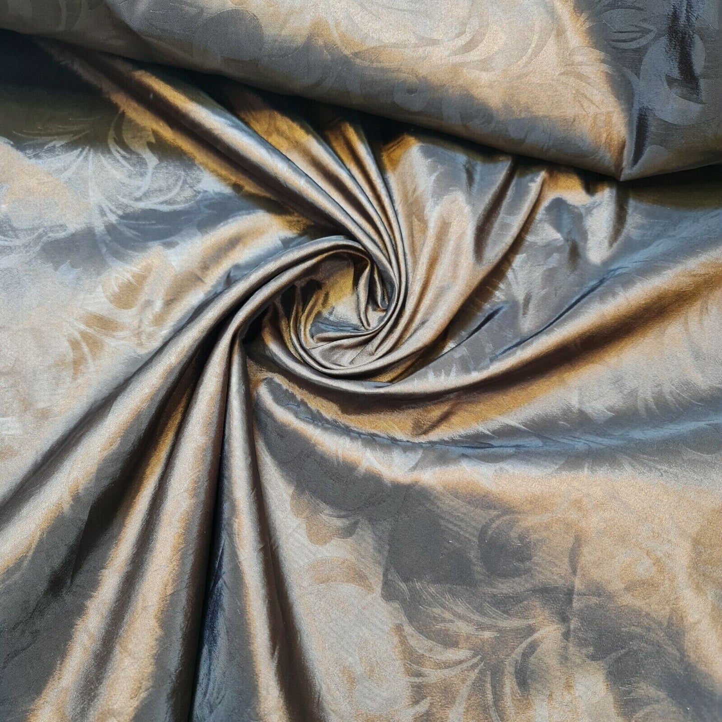 Embroidered & Self-Print Luxury Faux Silk Taffeta Fabric – 44" Wide for Dresses, Curtains & Cushions