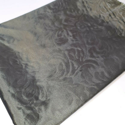 Embroidered & Self-Print Luxury Faux Silk Taffeta Fabric – 44" Wide for Dresses, Curtains & Cushions