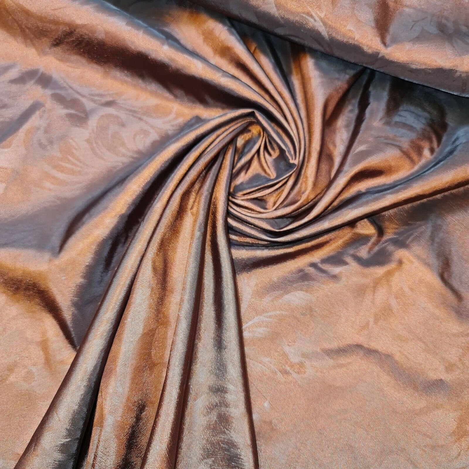 Embroidered & Self-Print Luxury Faux Silk Taffeta Fabric – 44