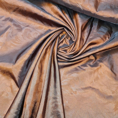 Embroidered & Self-Print Luxury Faux Silk Taffeta Fabric – 44" Wide for Dresses, Curtains & Cushions