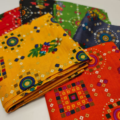 Cotton Indian Ethnic Rajasthani Print Suzani Rangoli Boho Banjara Fabric 44" (Colour - 6)