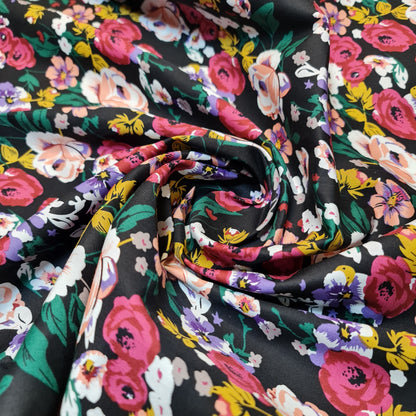 100% Cotton Poplin Floral Bloom Flower Fabric Dress Craft Quilting Costume Material 58" By The Meter
