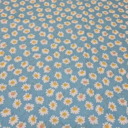 100% Cotton Poplin Daisy Daisy Flower Print Fabric Dress Craft Soft Fabric 58"
