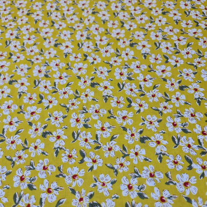 Spring Floral 100% Cotton Poplin Daisy Flower Print Fabric Dress Craft Soft Fabric 58" Meter
