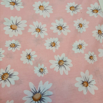 100% Cotton Poplin Daisy Flower Fabric Dress Craft Quilting Costume Material 58" By The Meter (Print -5)