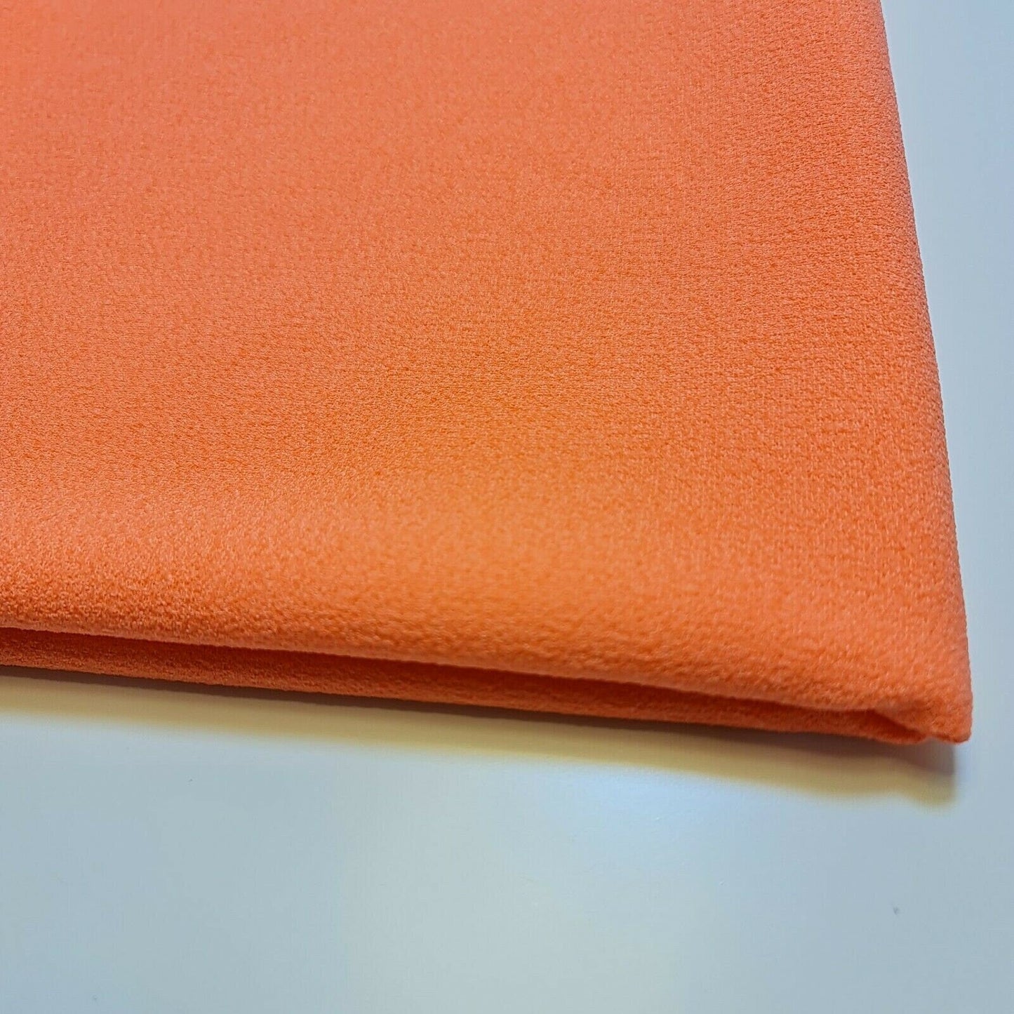 Neon Coral Poly Crepe Fabric – Dress, Decoration & Drape Material, 58" Wide by the Metre