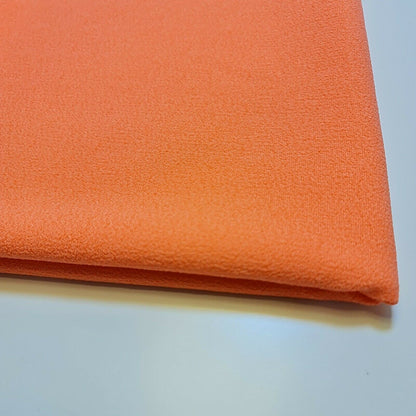 Neon Coral Poly Crepe Fabric – Dress, Decoration & Drape Material, 58" Wide by the Metre