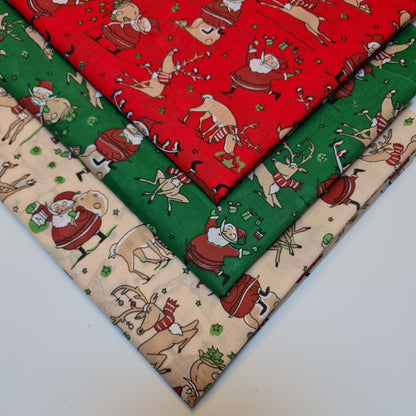 Christmas Festive Polycotton Print Fabric – 44" Wide Craft & Dressmaking Material by the Metre