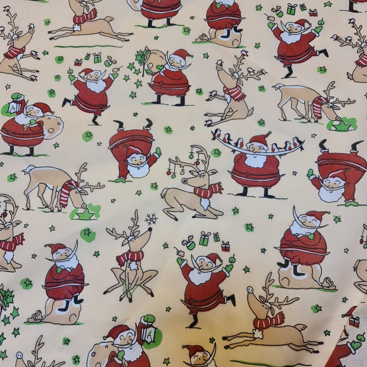 Christmas Festive Polycotton Print Fabric – 44" Wide Craft & Dressmaking Material by the Metre