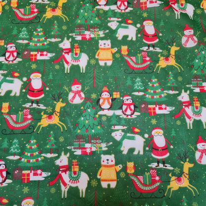 Christmas Festive Polycotton Print Fabric – 44" Wide Craft & Dressmaking Material by the Metre