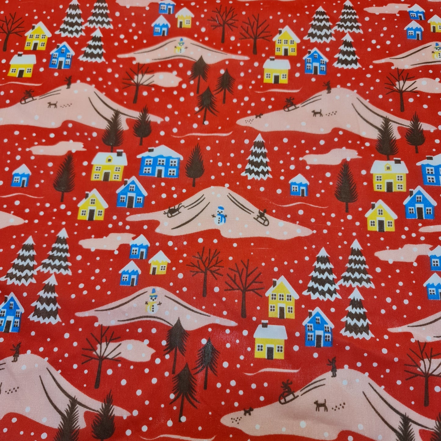 Christmas Festive Polycotton Print Fabric – 44" Wide Craft & Dressmaking Material by the Metre