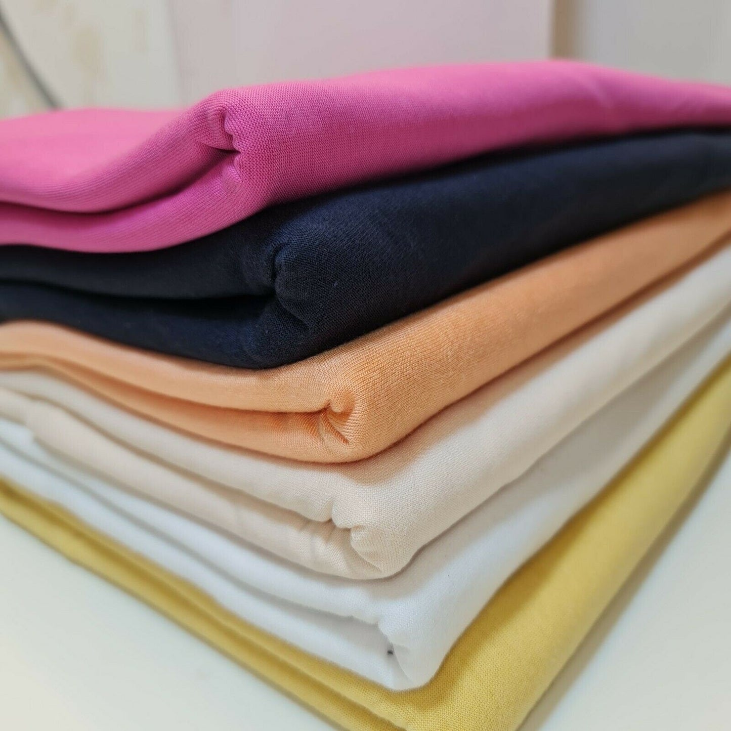 Cotton & Viscose Jersey Stretch Knit Fabric for Baby Grow, Dresses & T-Shirt Sewing