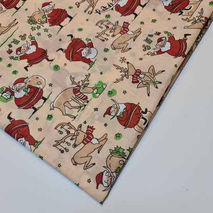 Christmas Festive Polycotton Print Fabric – 44" Wide Craft & Dressmaking Material by the Metre