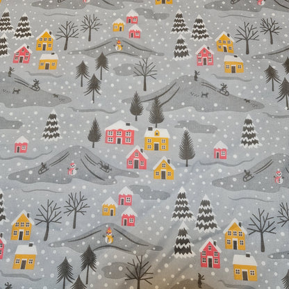Christmas Festive Polycotton Print Fabric – 44" Wide Craft & Dressmaking Material by the Metre