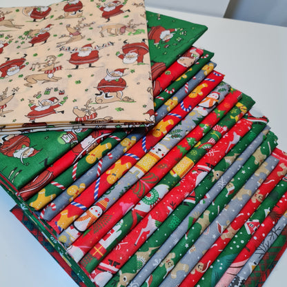 Christmas Festive Polycotton Print Fabric – 44" Wide Craft & Dressmaking Material by the Metre