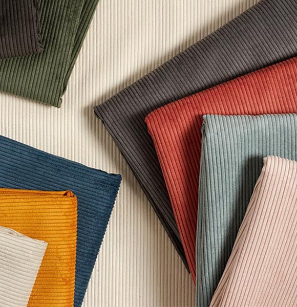 Italian 100% Cotton Velvet Corduroy Fabric – 58" Wide Plain & Printed Jumbo / Needle Cord for Upholstery & Dressmaking