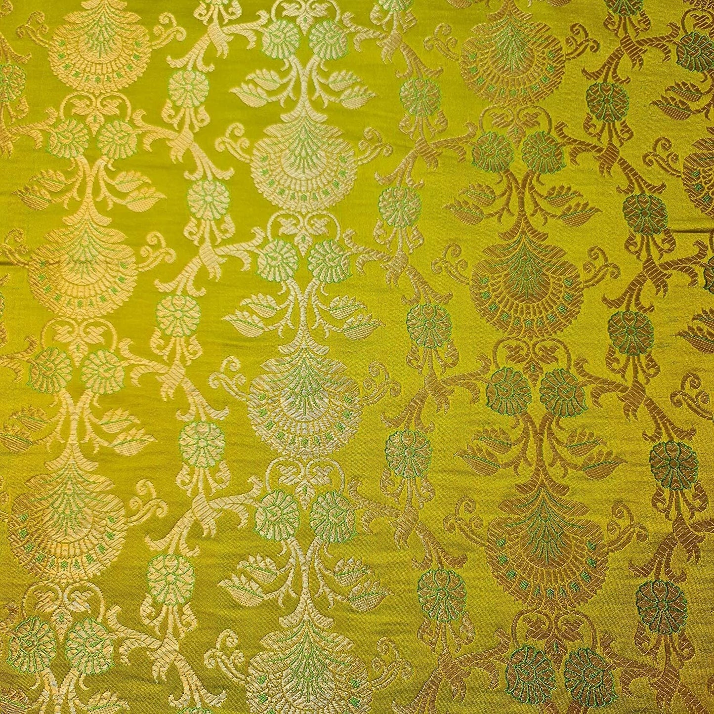 Regal Floral Pattern Indian Banarasi Brocade Fabric – 44" Wide Premium Jacquard Dress & Craft Material