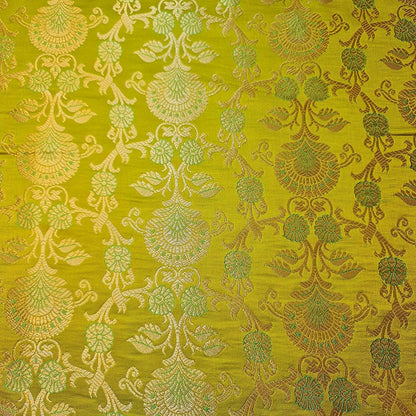 Regal Floral Pattern Indian Banarasi Brocade Fabric – 44" Wide Premium Jacquard Dress & Craft Material