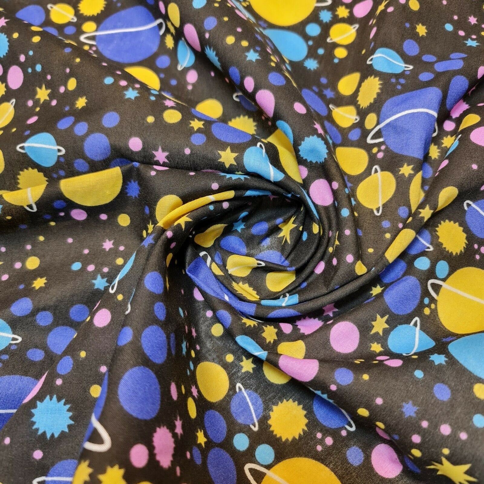 Universe Galaxy Print Polycotton Fabric – 44