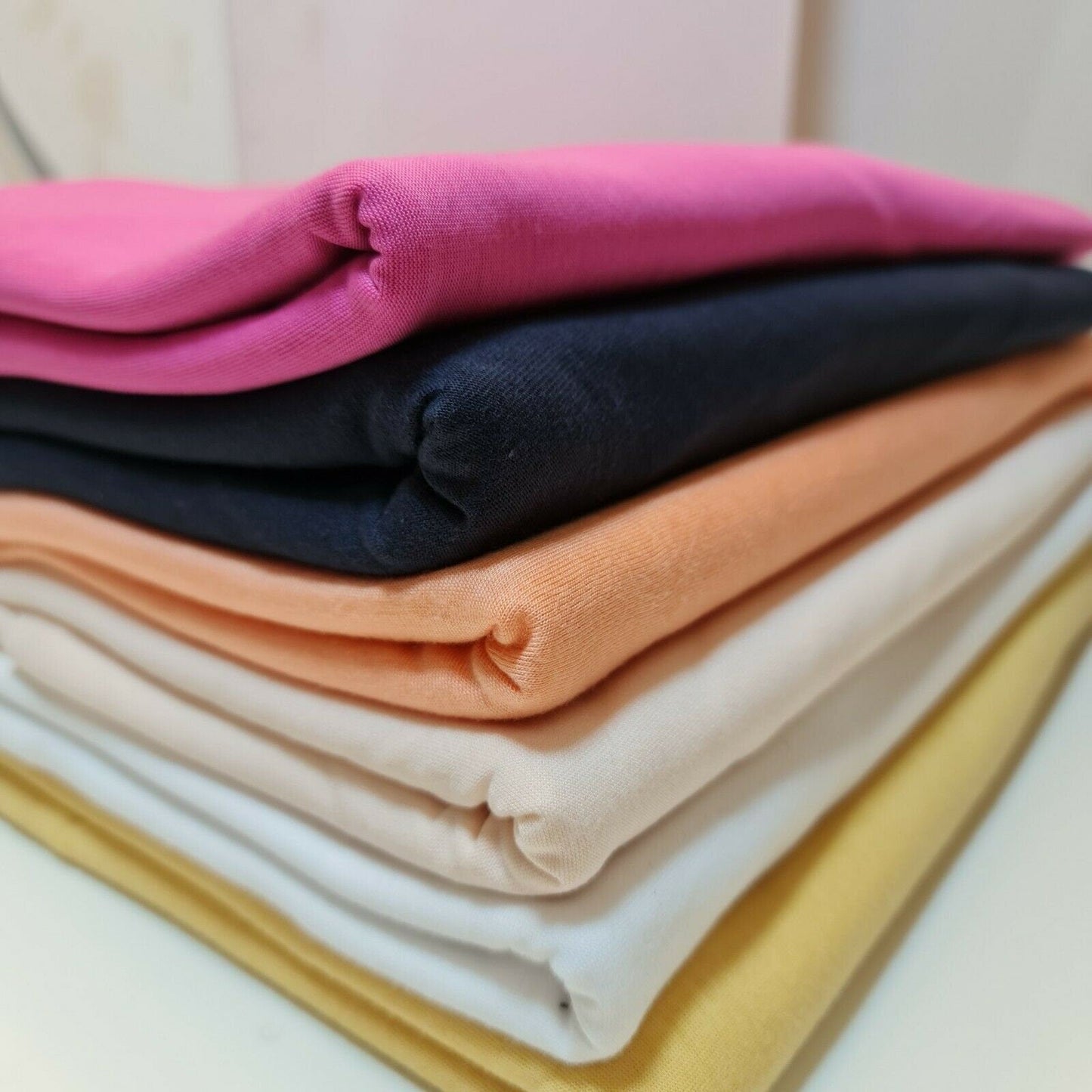 Cotton & Viscose Jersey Stretch Knit Fabric for Baby Grow, Dresses & T-Shirt Sewing
