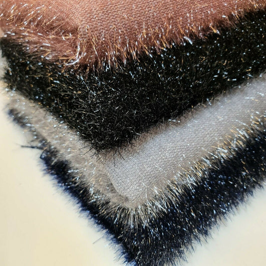 Tinsel Sparkle Glitter Poly Viscose Jersey Fabric – Dress & Décor Material 58" Wide  Navy