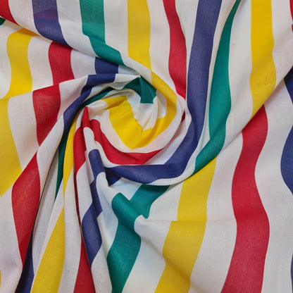 Striped Polycotton Fabric – Candy & Wide Stripe Variants – 45" Wide Dressmaking & Craft Material