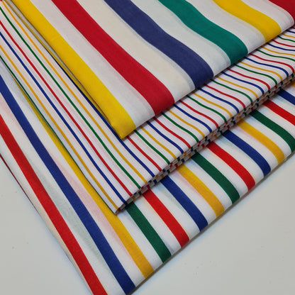 Striped Polycotton Fabric – Candy & Wide Stripe Variants – 45" Wide Dressmaking & Craft Material