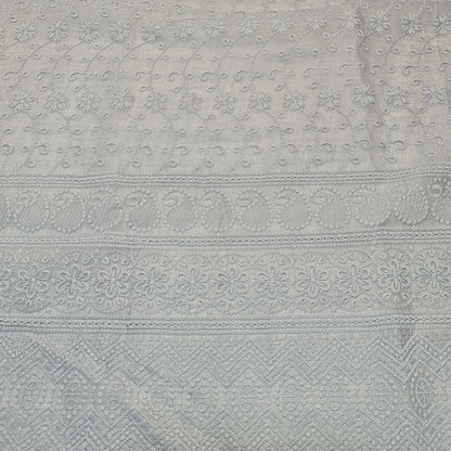 NEW SPRING 100% Cotton Lawn Broderie Anglaise Embroidery Dress Craft Fabric 44" (Silver Grey)