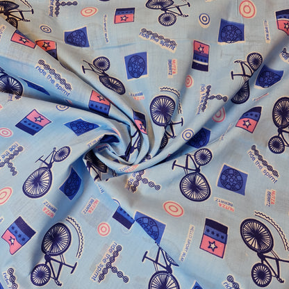 Kids Print 100% Cotton Poplin Fabric – Rabbit Print, 44" Wide Soft Dressmaking & Craft Material by the Meter