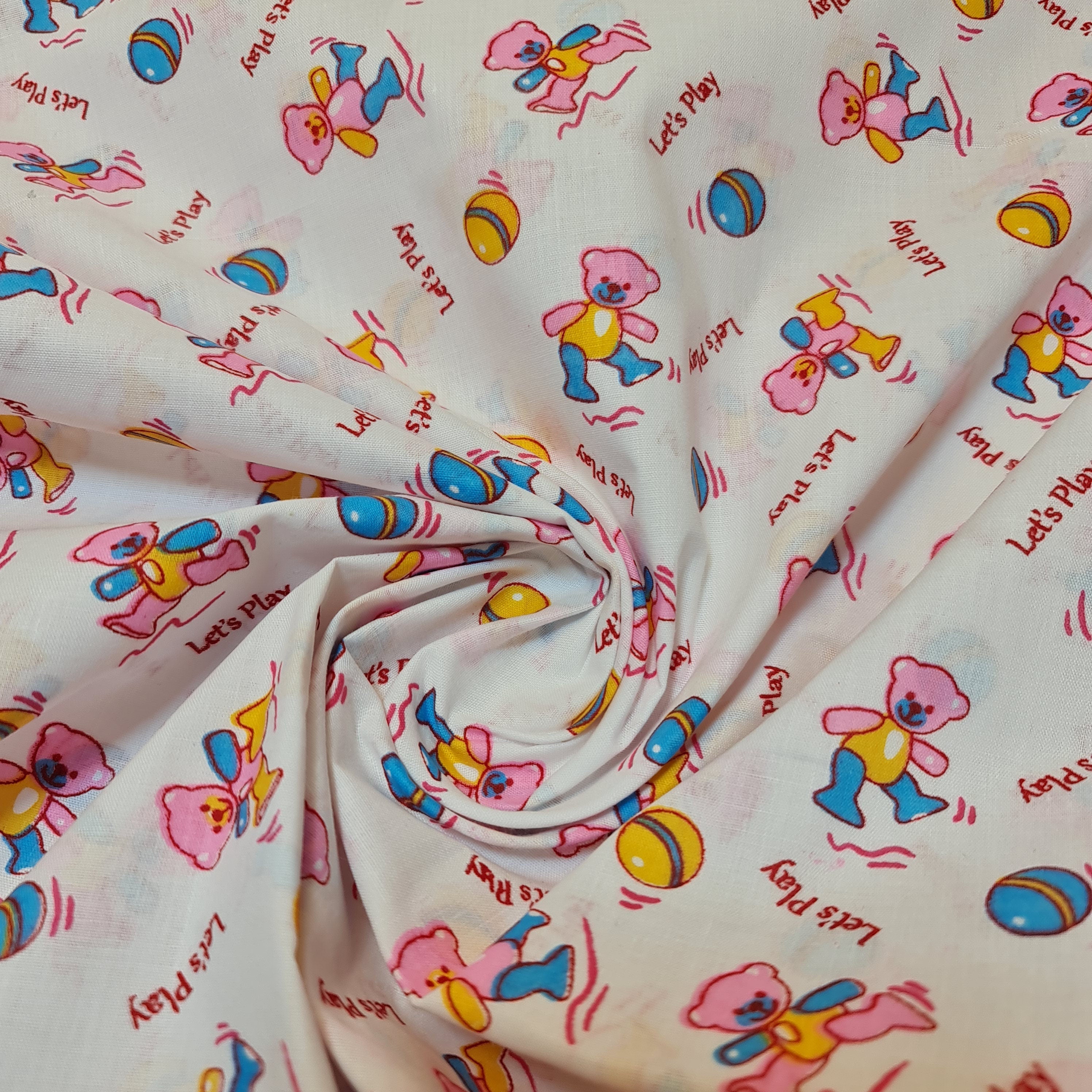 Kids Print 100% Cotton Poplin Fabric – Rabbit Print, 44