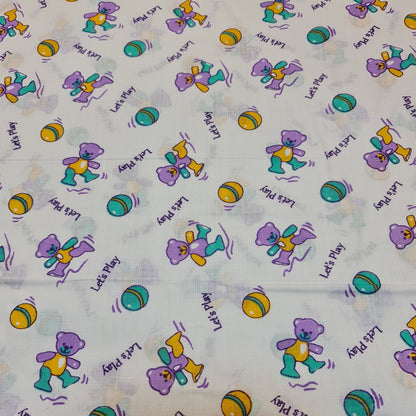 Kids Print 100% Cotton Poplin Fabric – Rabbit Print, 44" Wide Soft Dressmaking & Craft Material by the Meter